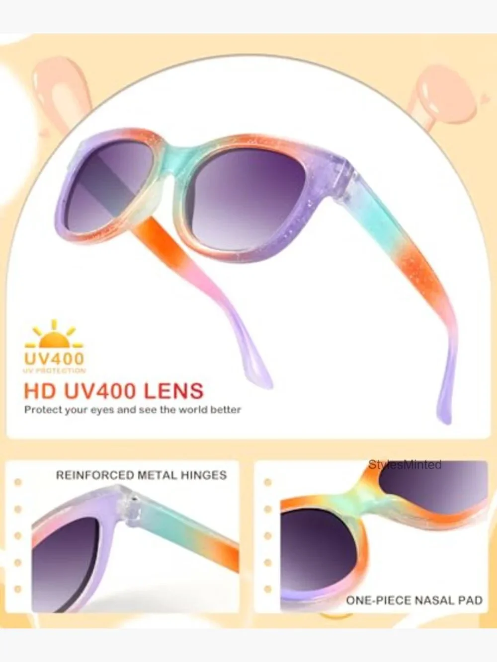 Kids Polarized Sunglasses UV400 Protection 3-Pack Ages 3-12